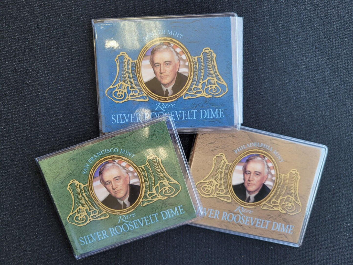 Rare Silver Roosevelt Dime 1957 Philadelphia,  1964 Denver,  1955 San Francisco