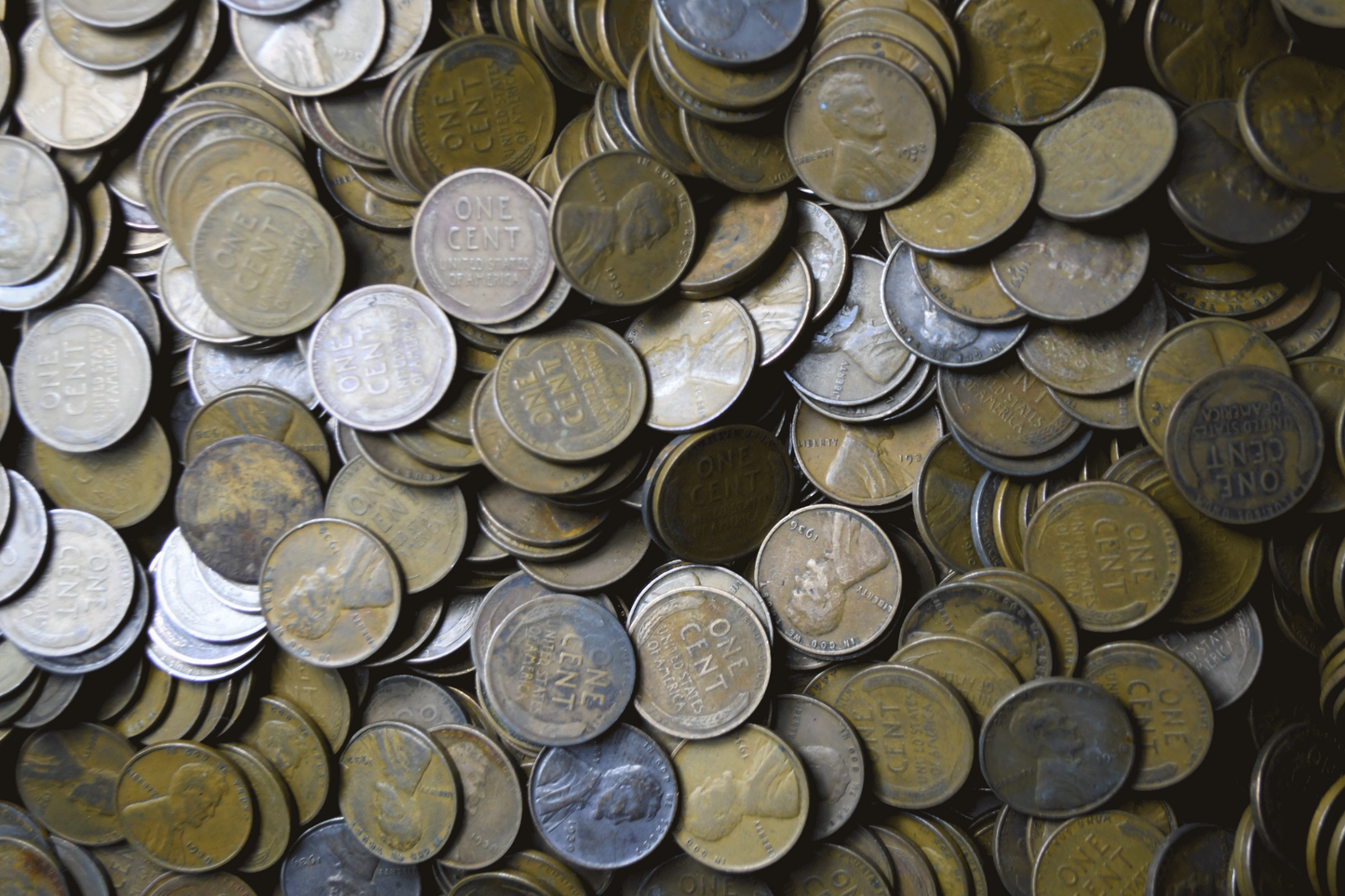 Bag of 5000 1930's Wheat Penny's 1930-39 One Cent Mixed Lot PDS