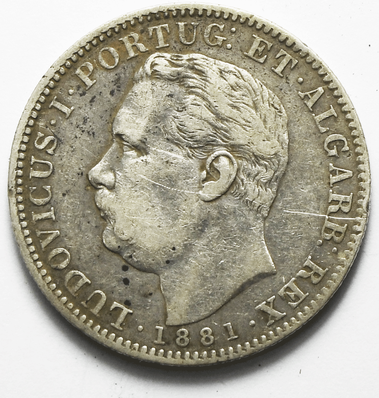 1881 India Portuguese GOA Silver One Rupia KM# 312