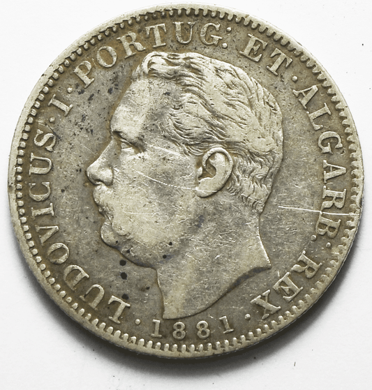 1881 India Portuguese GOA Silver One Rupia KM# 312