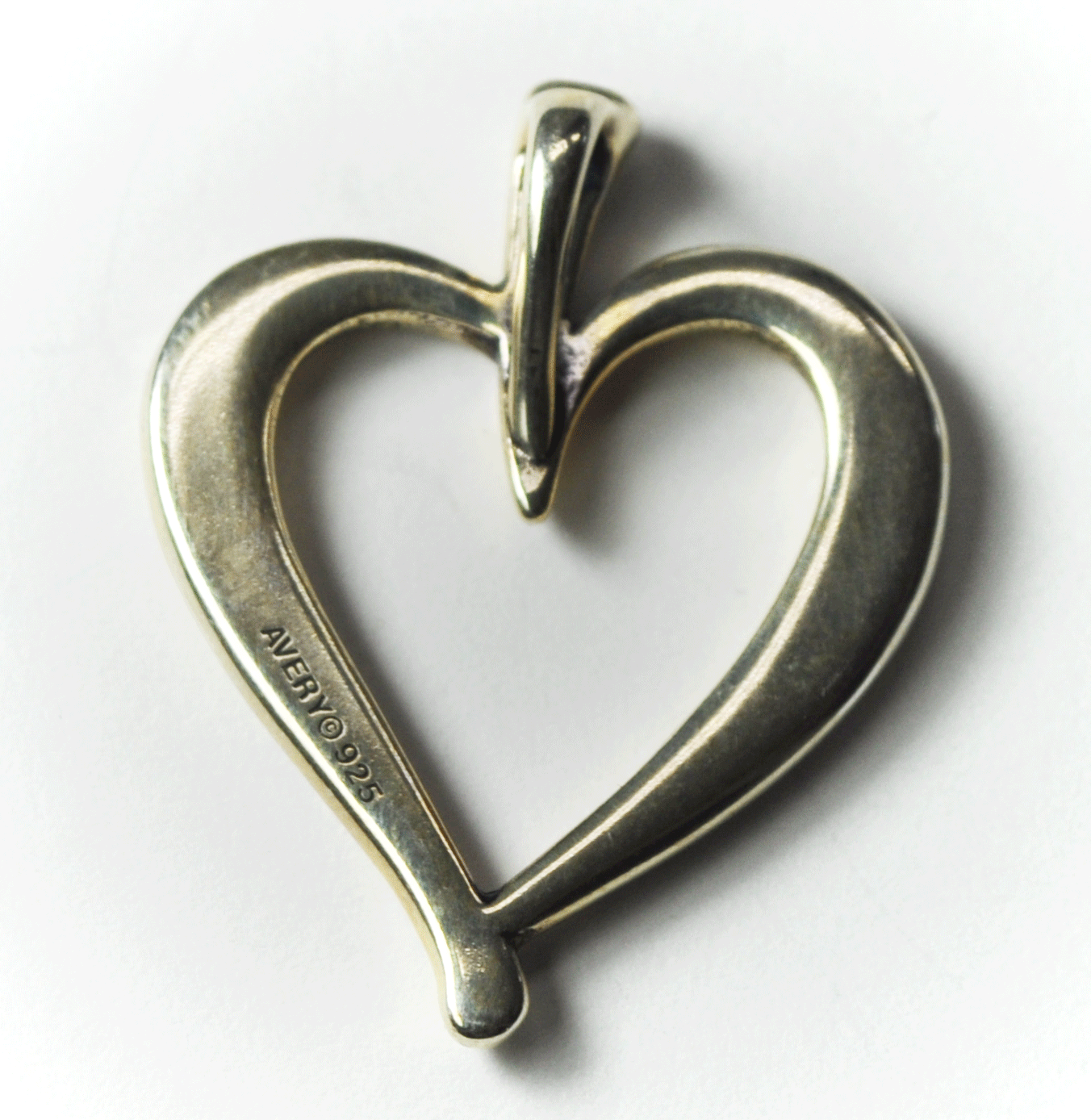 Sterling Silver 25mm x 31mm Love Leaf Heart Pendant
