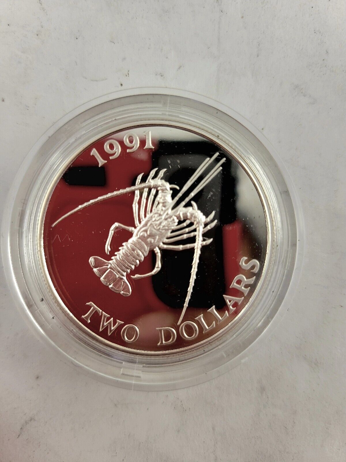1991 Bermuda Lobster Silver Proof Two Dollar Royal Mint Boxed w/Cert