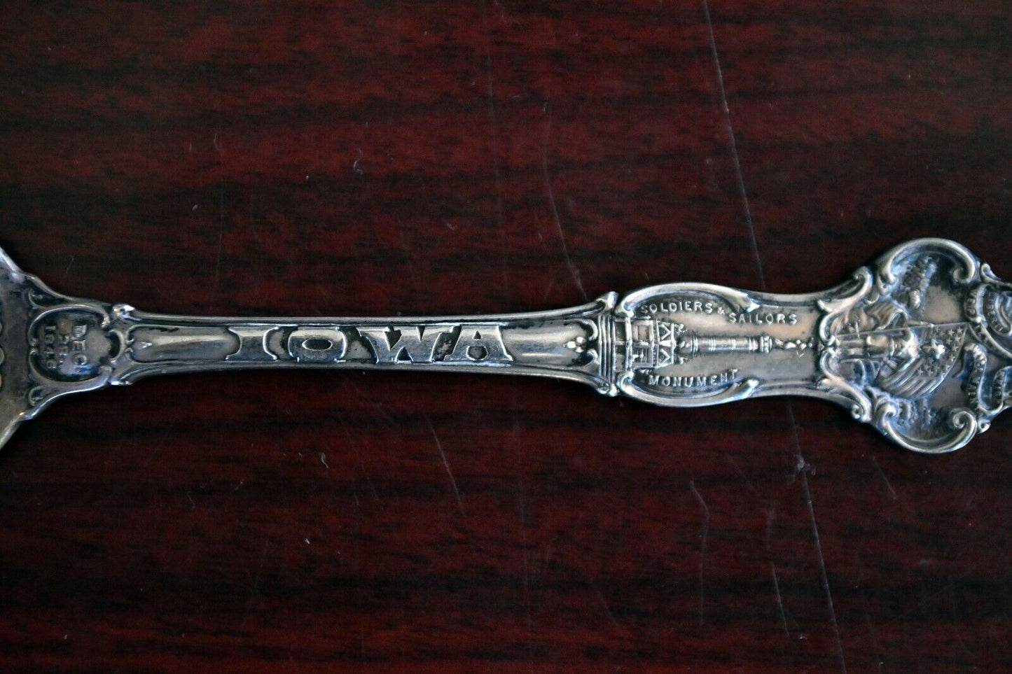 1922 Womens Relief Corps Des Moines Iowa Sterling 5 1/4" Souvenir Spoon .55 oz.