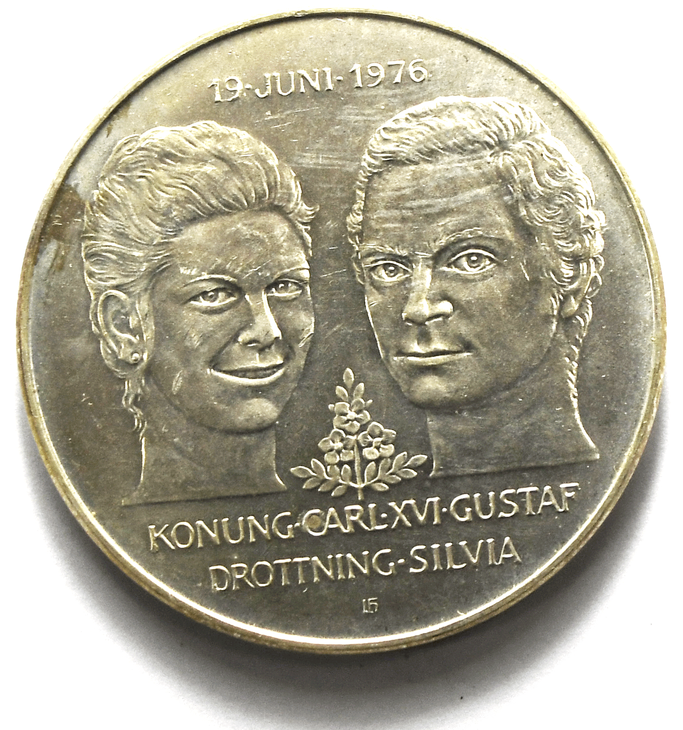 1976 Sweden 50 Fifty Kronor Silver Coin  KM# 854
