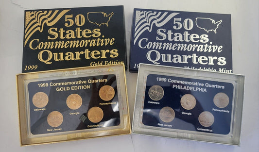 1999 50 States Commemorative Quarters Gold & Standard Edition Sets