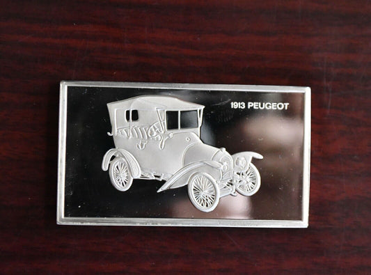 1913 Peugeot Centennial Car Ingot Collection 1000 Grain Sterling Franklin Mint