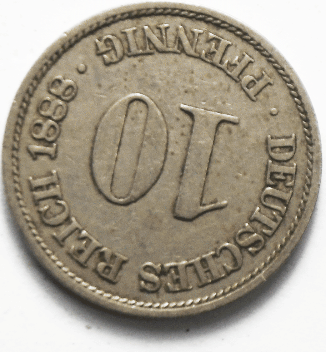 1888 A Germany  Empire 10 Ten Pfennig KM# 4