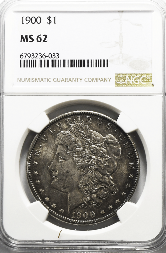 1900 $1 Morgan Silver Dollar MS62 NGC Uncirculated Philadelphia