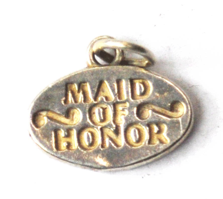 Sterling SJC Sundancer Maid of Honor Oval Charm 17mm x 14mm