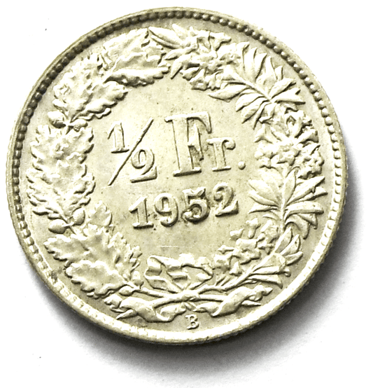 1912 B Switzerland One Franc Silver Coin KM# 23 AU