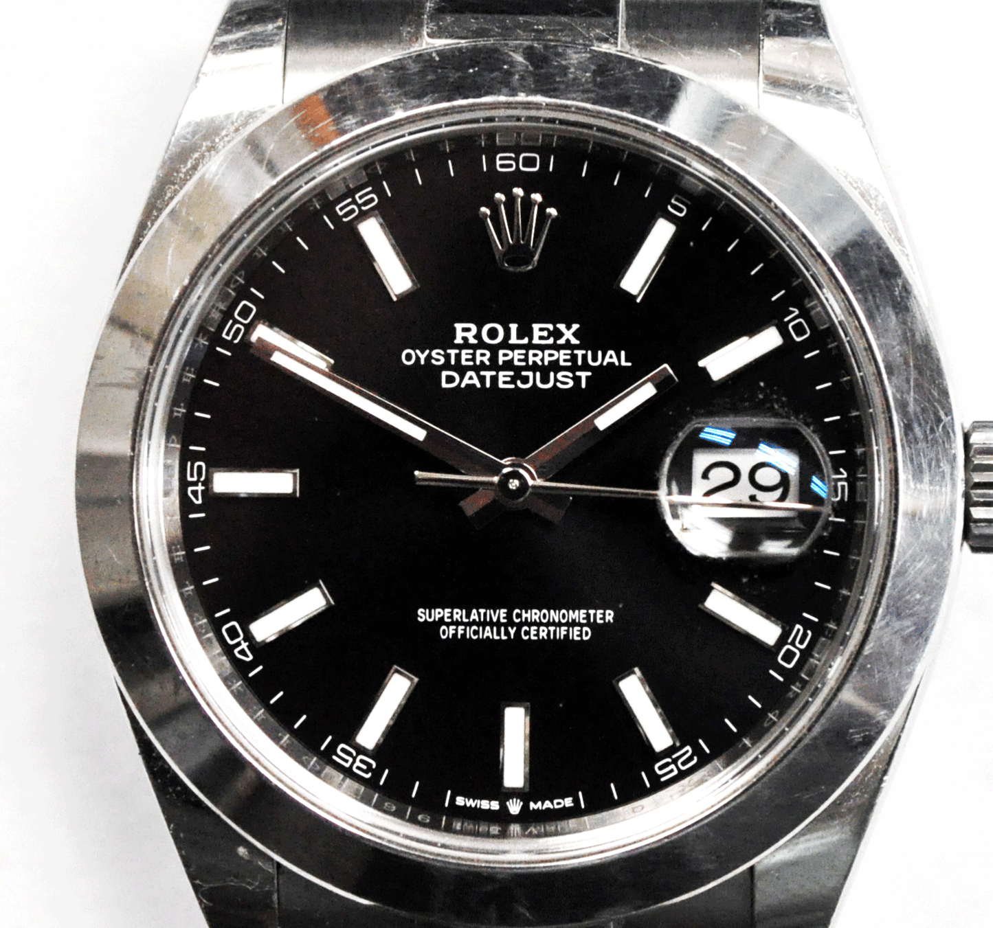 Men's Rolex Datejust 41 126300 Automatic 3235 41mm Q Serial Black Stick Dial