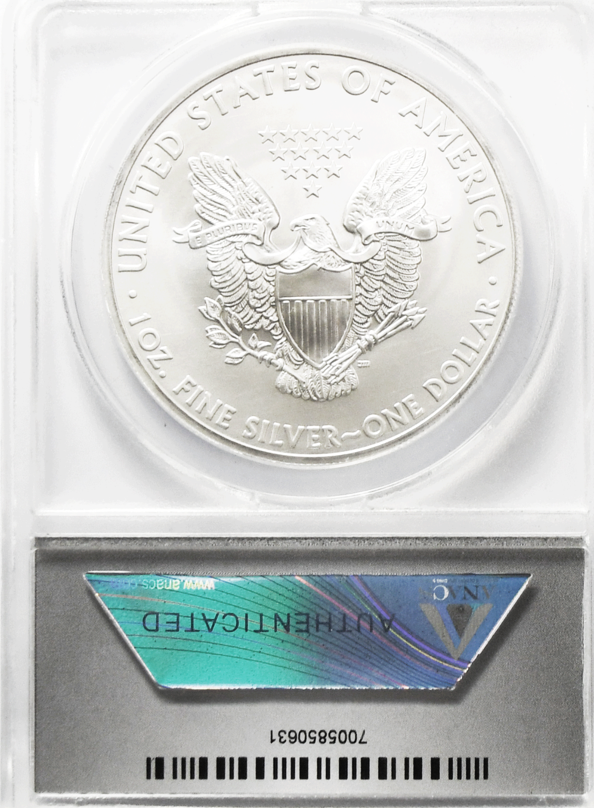 2012 S American Silver Eagle $1 ANACS MS70 1oz Fine Silver FR San Francisco