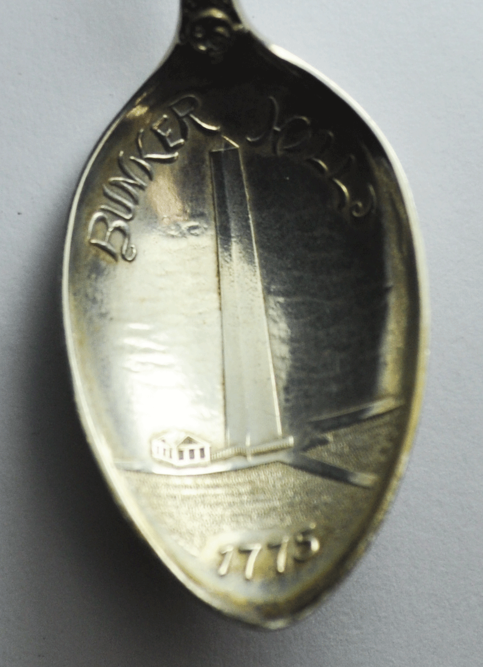Sterling Silver Bunker Hill Boston Alvin Souvenir Spoon 4-3/8"