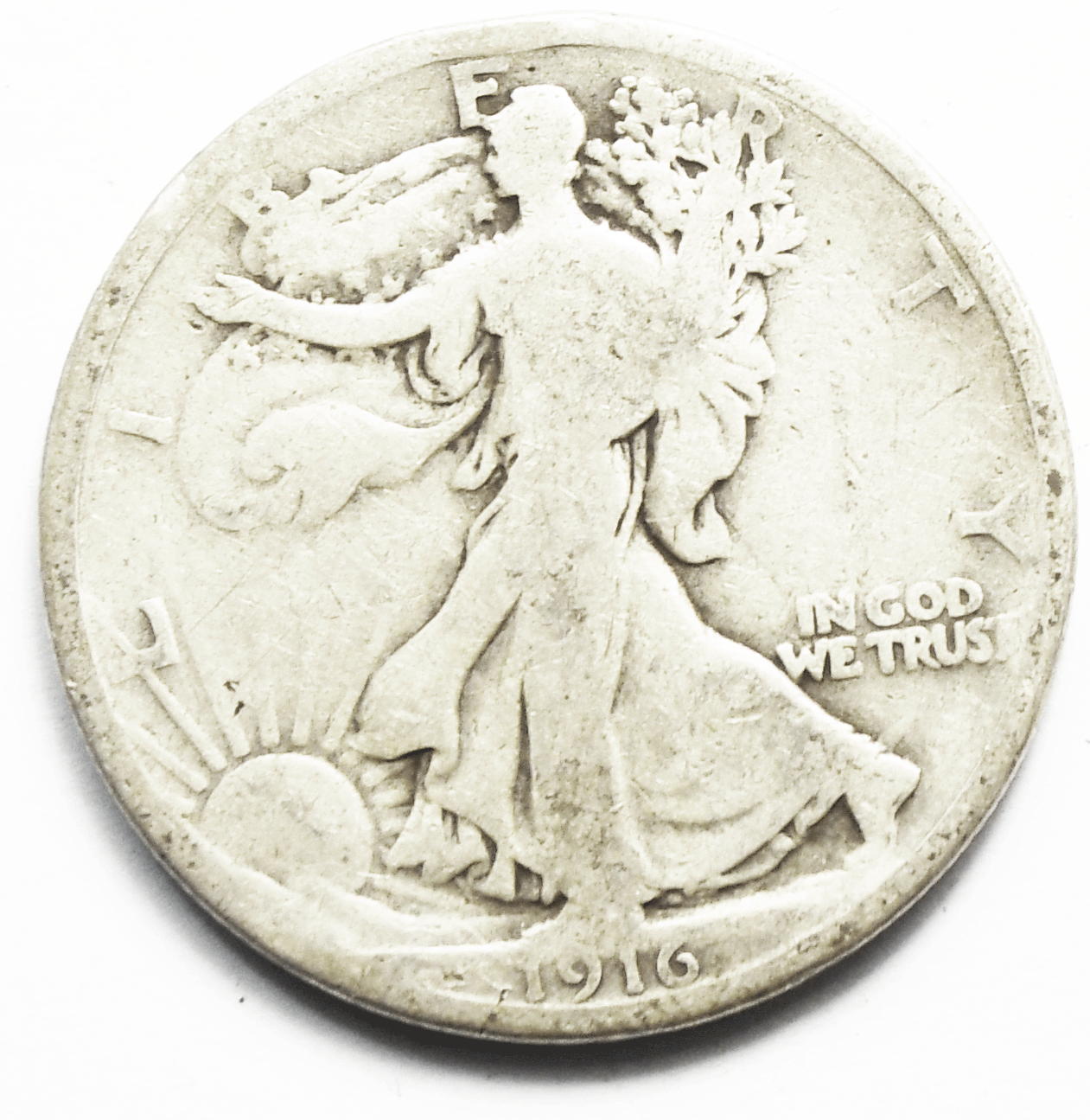 1916 50c Walking Liberty Silver Half Dollar Fifty Cents Philadelphia