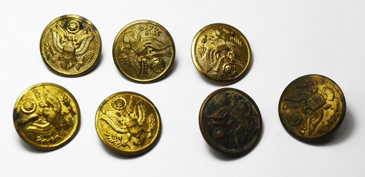 7 Vintage Metal Works Newark NJ US Great Seal Eagle Uniform Button