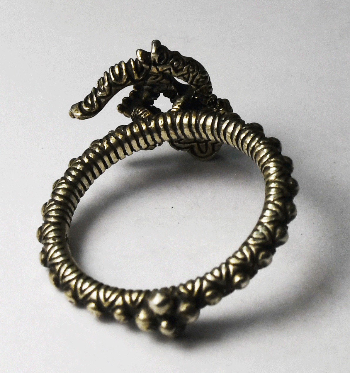 Sterling Silver Barbara Bixby 18k Lotus OM Praṇava Ring 18mm Size 7