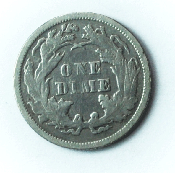 1876 10c Seated Liberty Silver Dime Ten Cents Philadelphia