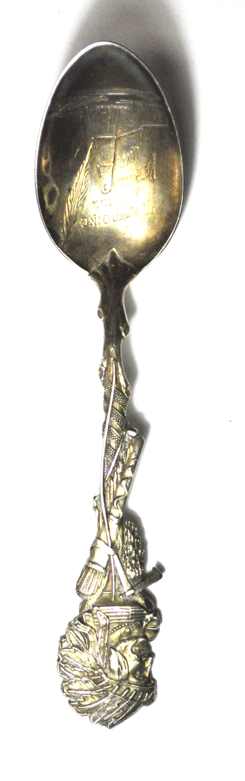 Sterling Ontario Torpedoing A Well Petrolea Native American Chief 1904 Spoon