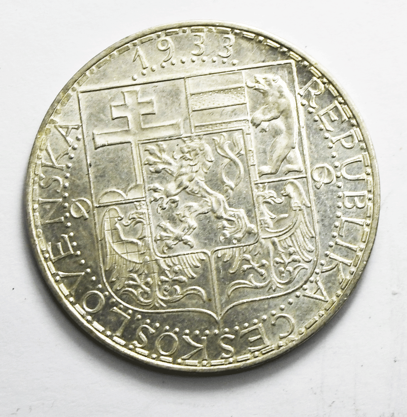 1933 Czechoslovakia 20 Twenty Korun KM# 30 Czech Republic