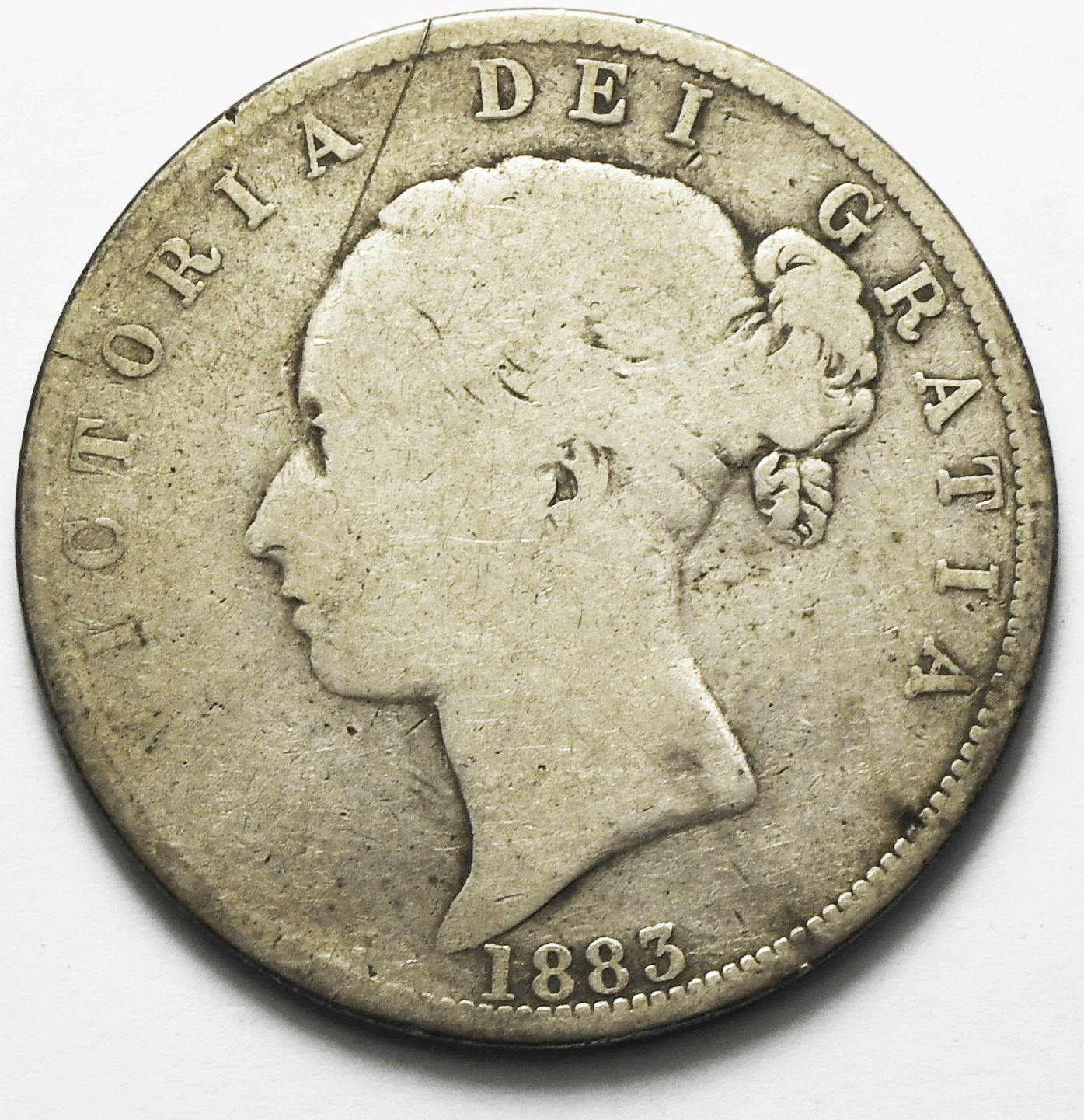 1883 Great Britain Half 1/2 Crown Silver Coin KM# 756