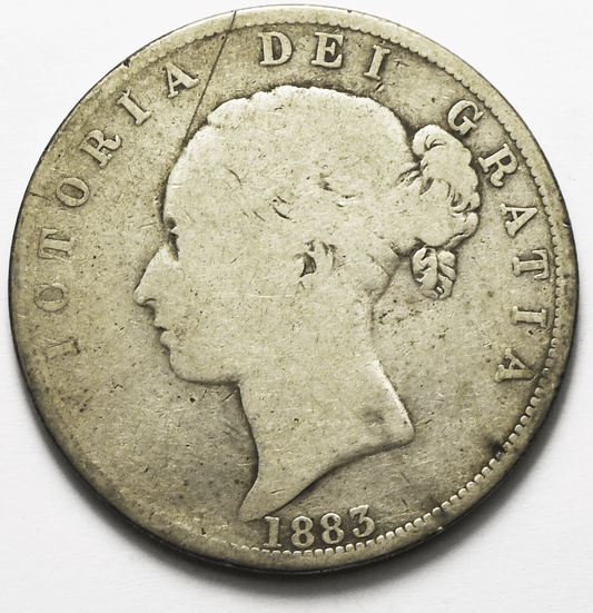 1883 Great Britain Half 1/2 Crown Silver Coin KM# 756