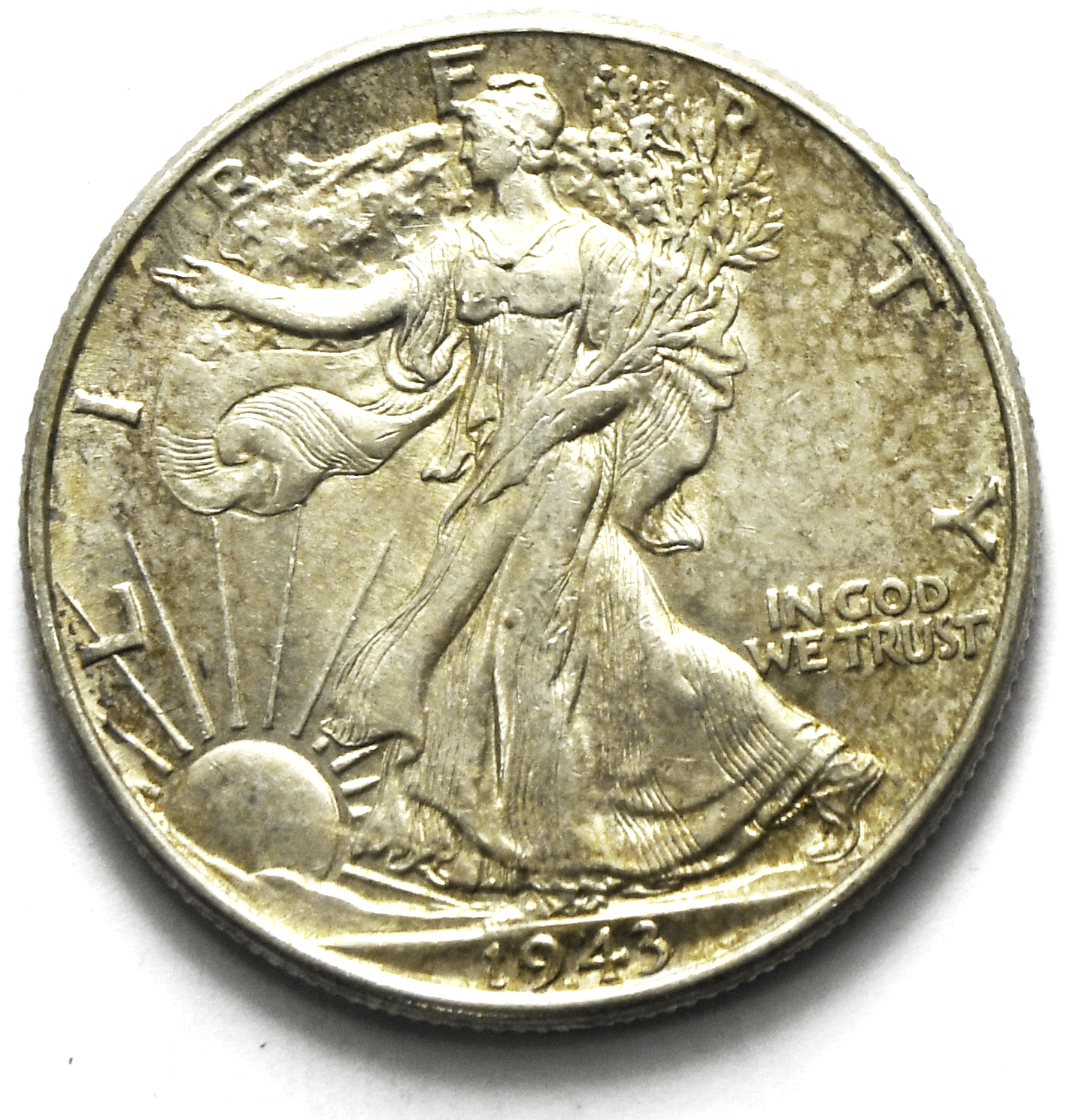 1943 50c Walking Liberty Silver Half Dollar Fifty Cents Philadelphia AU