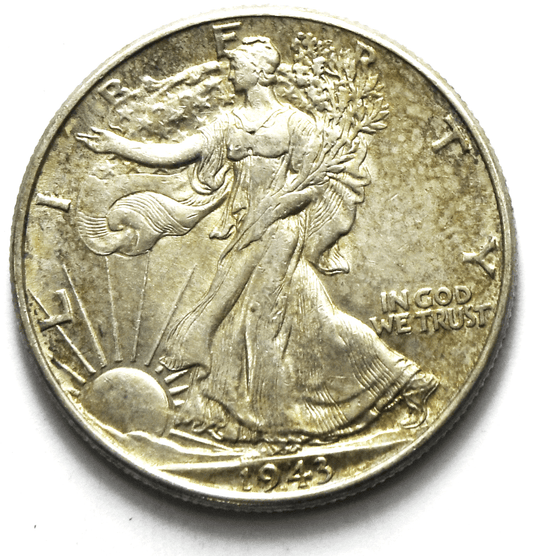 1943 50c Walking Liberty Silver Half Dollar Fifty Cents Philadelphia AU