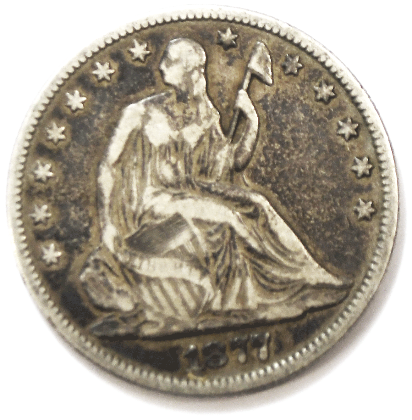 1877 50c Seated Liberty Silver Half Dollar Fifty Cents Philadelphia