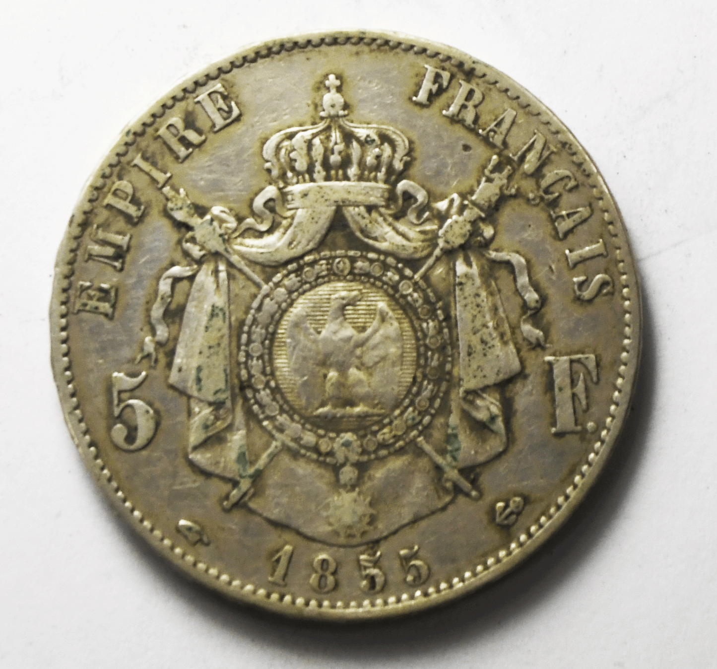 1855 A France 5 Five Francs Silver Coin KM# 782.1