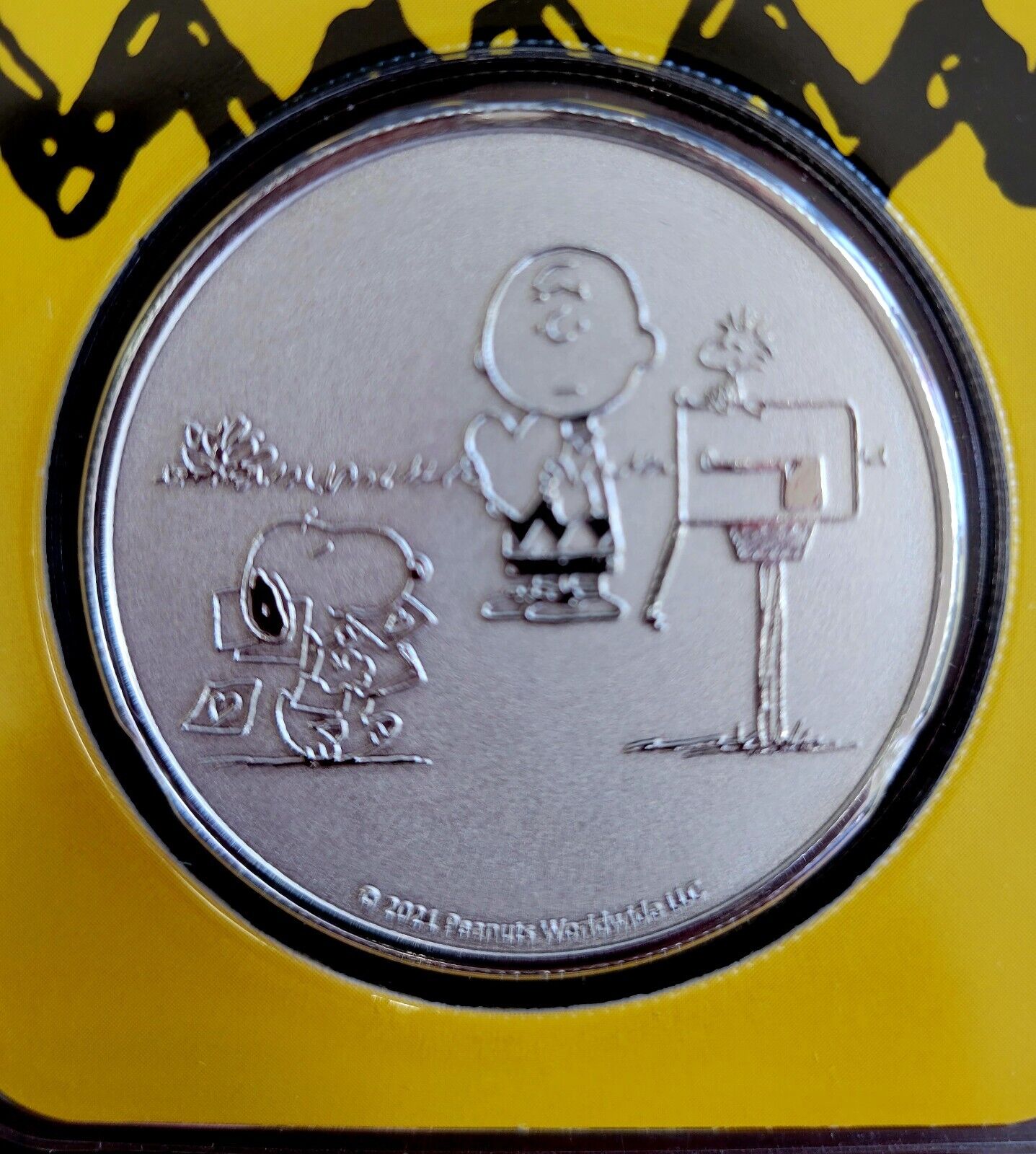 2021 Peanuts Valentines Day Snoopy & Charlie Brown In 1oz 999 Fine Silver