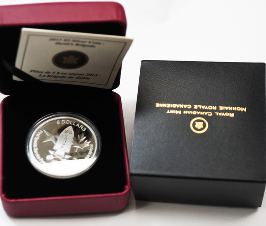 2013 Canada $5 Devils Brigade Five Dollars Proof Coin Low Mintage 23.17g  .999