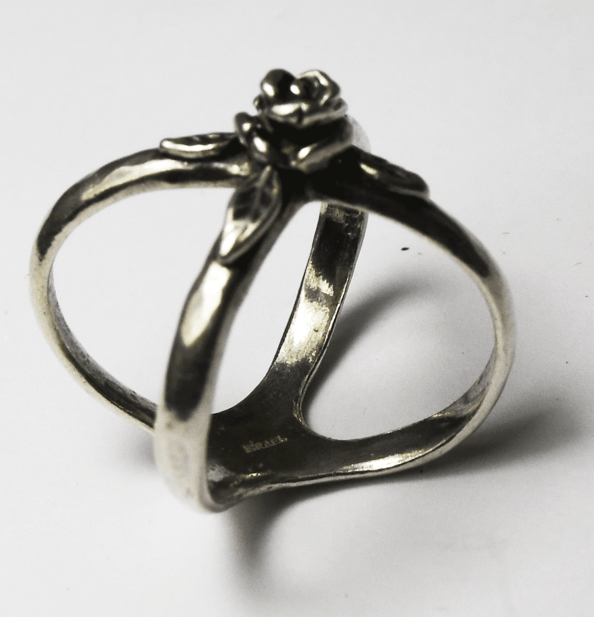 Sterling Silver Or Paz Criss Cross Over Flower Ring 19mm Size 7