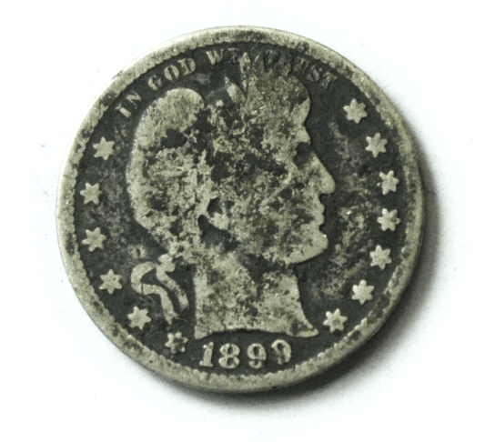 1899 Barber Silver Quarter Dollar Rare Twenty Five Cents Philadelphia