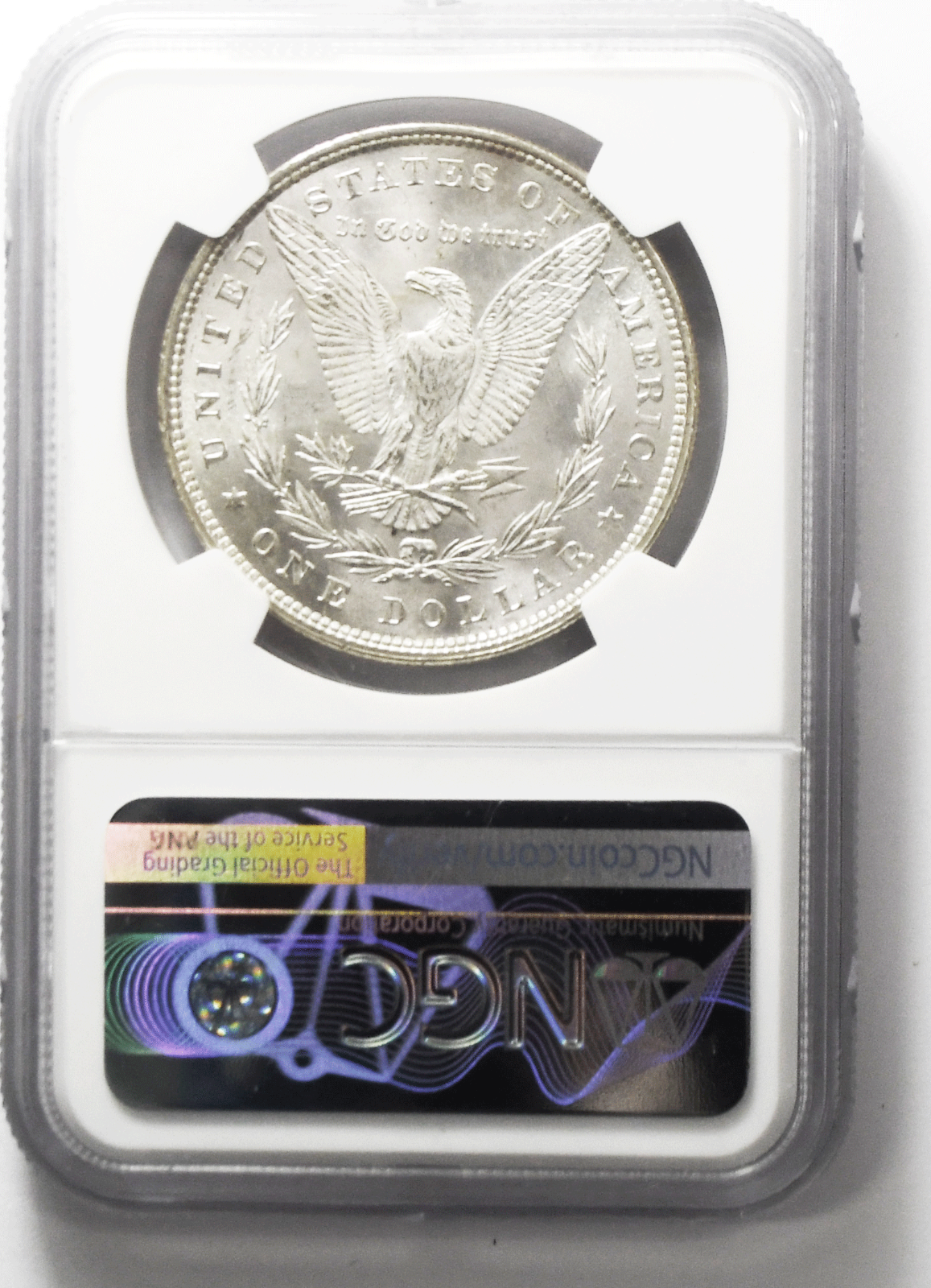 1880 $1 Morgan Silver One Dollar US Coin Philadelphia MS62 NGC Rainbow Toned