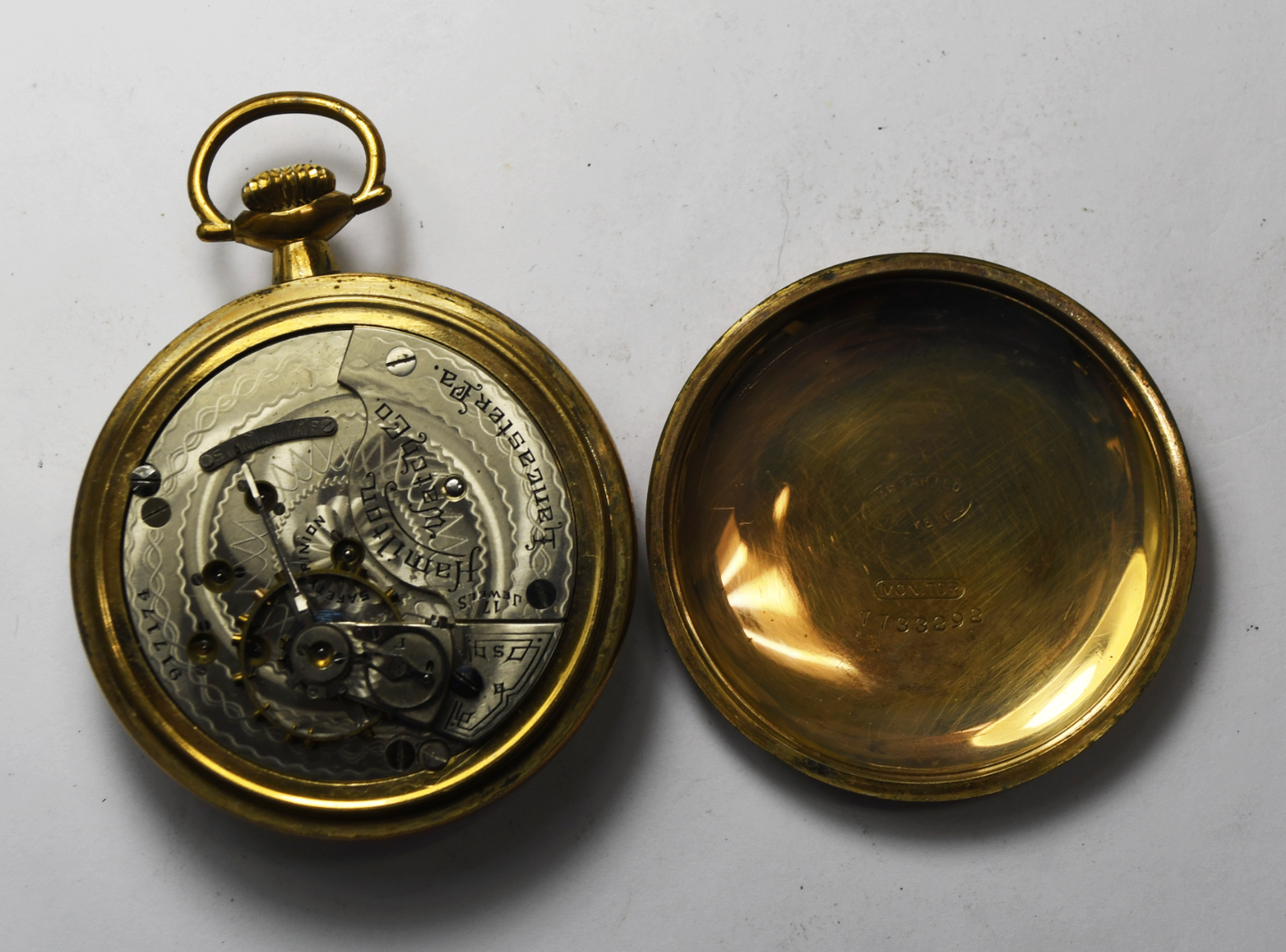 1911 Hamilton Size 16 Grade 974 OF Pocket Watch LS RGP Not Running
