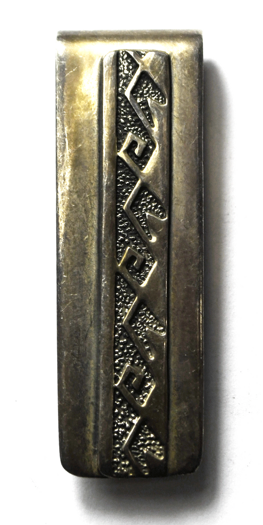 Vintage Sterling Silver Mexico Zigzag Abstract Money Clip 54mm x 18mm
