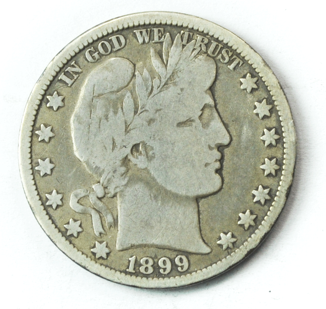 1899 O 50c Barber Silver Half Dollar Fifty Cents US New Orleans