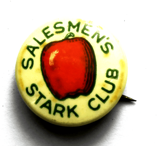 Vintage Stark Club Apple Salesman 16mm Pinback St Louis Button Co