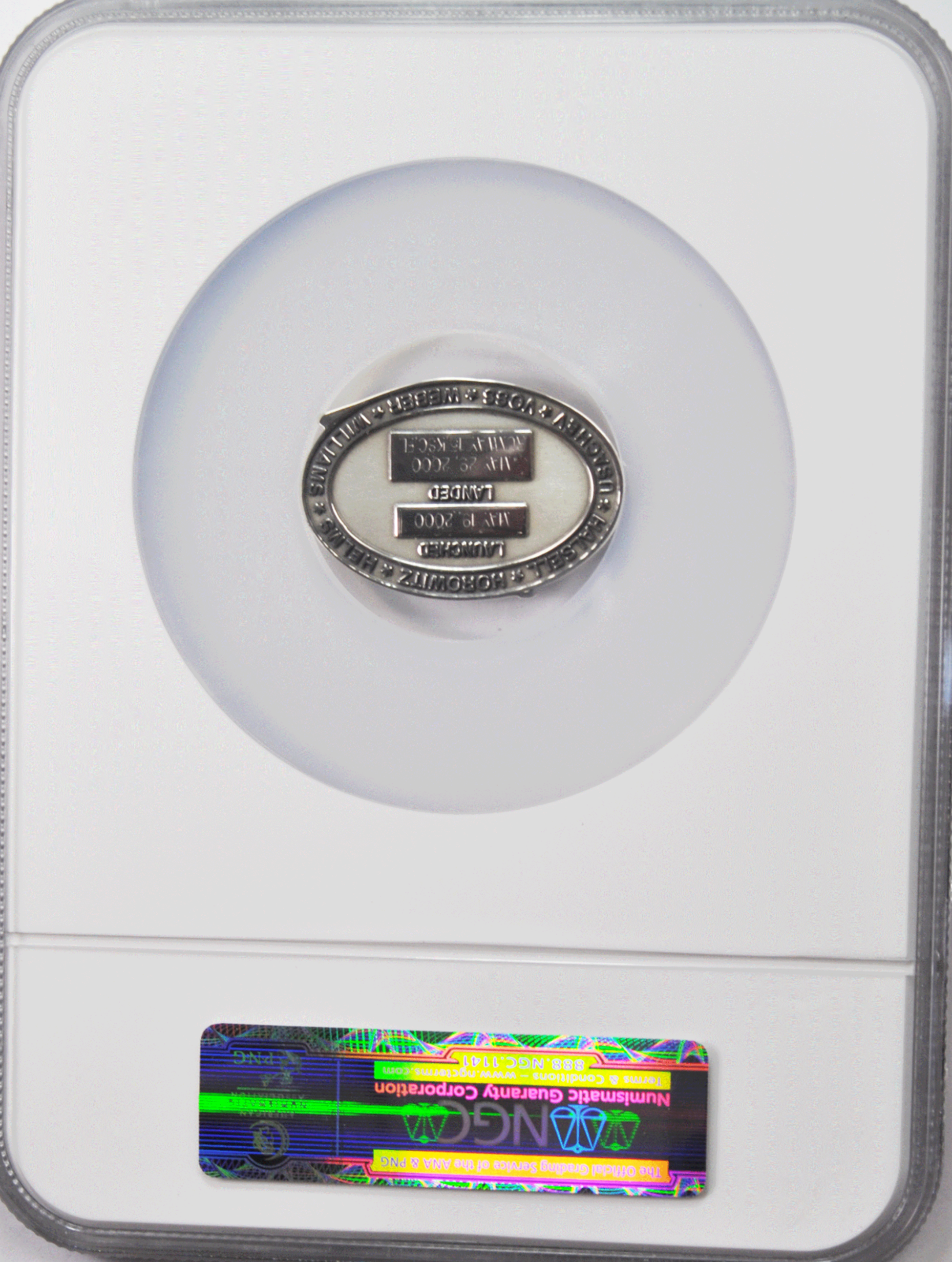 2000 STS-101 Robbins Silver Space Medal Unflown #111 NGC MS66 Discovery