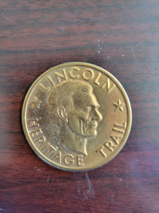1969 "LINCOLN HERITAGE TRAIL" Choice MEDAL Marked HIGHWAY TRAIL Through 3 STATES
