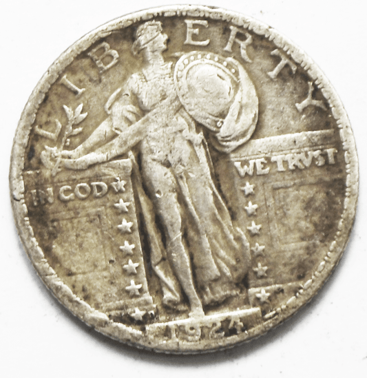 1924 D 25c Standing Liberty Silver Quarter Denver