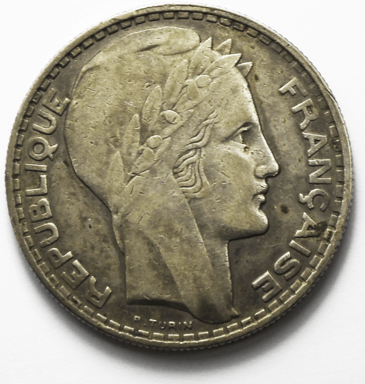 1929 France 20 Francs Silver Coin KM# 879