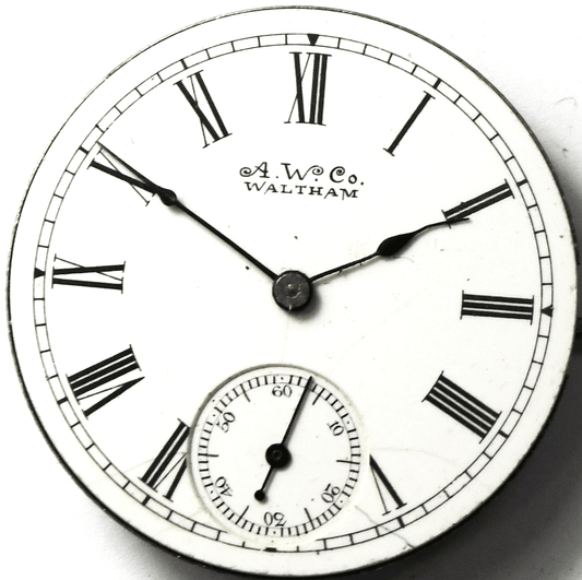 1889 A W Co Waltham Size 6 Grade H Pocket Watch Movement