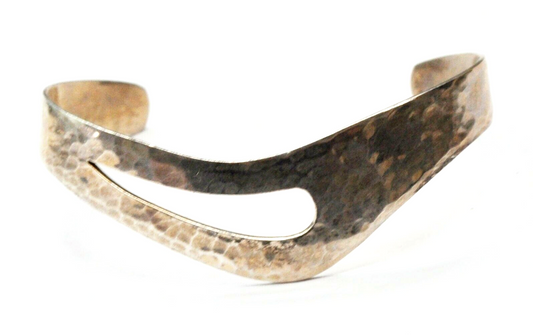 Sterling Silver Hammered 7-1/4" Wrist Split Center 18mm