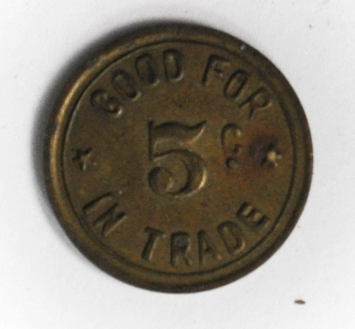 Blue Moon Palisade Nebraska Supper Club 5c Trade Token 21mm