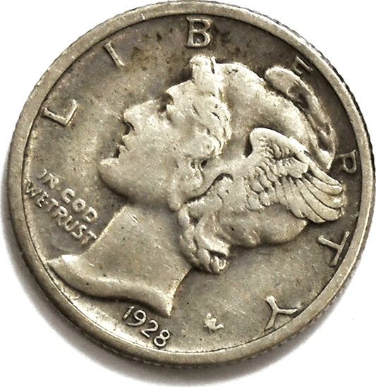 1928 10c Mercury Silver Dime Rare Ten Cents Philadelphia