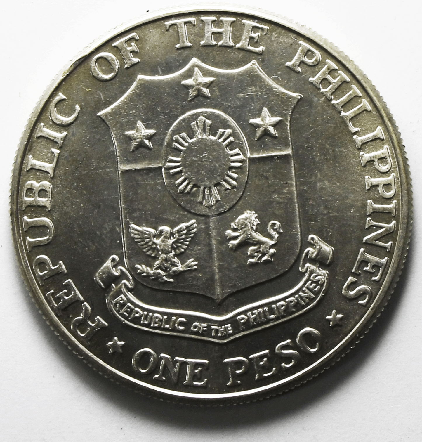 1967 Philippines One Peso Silver Coin Proof Like Low Mintage KM# 195