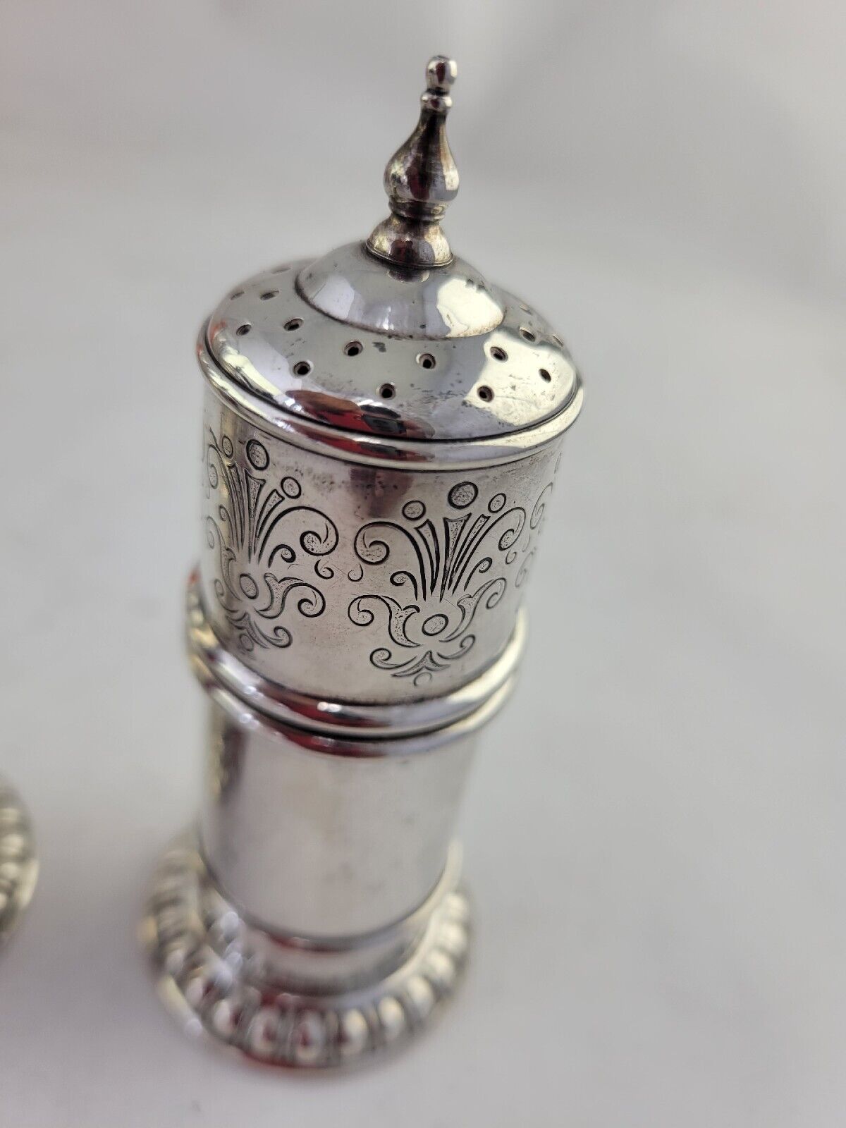 Antique Lunt Sterling Silver 4" Salt and Pepper Shakers 2.9oz