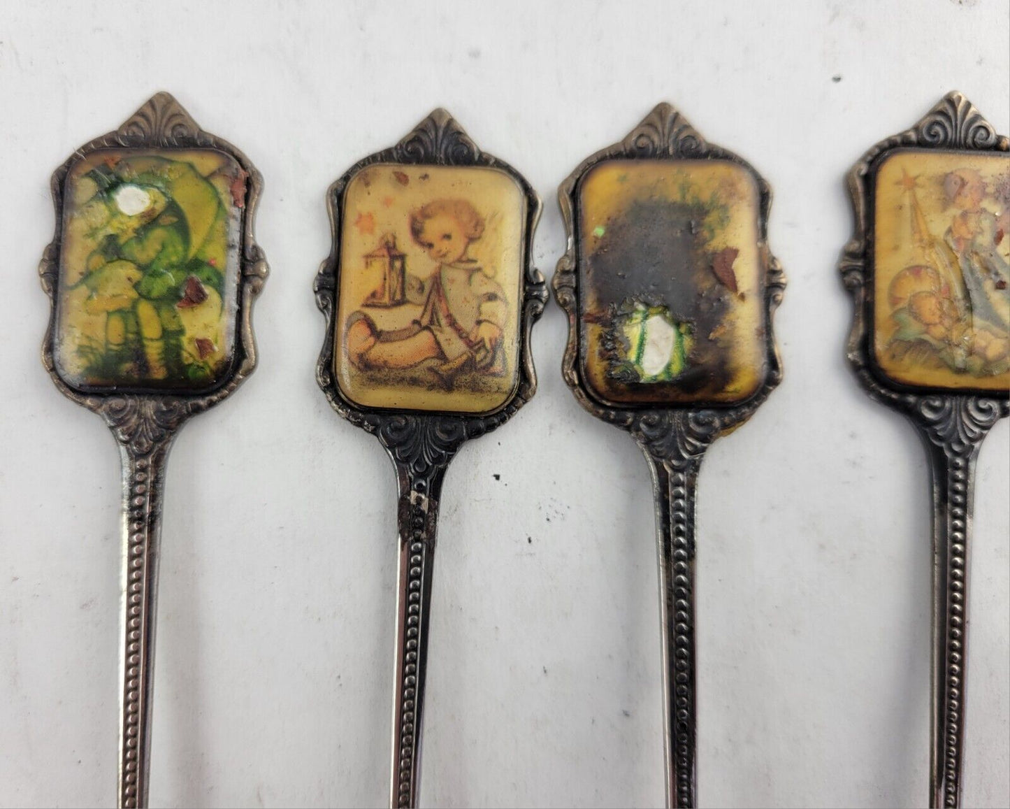 5pc Set Souvenir Spoon Hummel 1982 ARS Edition Silverplated 1981 ,86 ,83 ,82 ,80