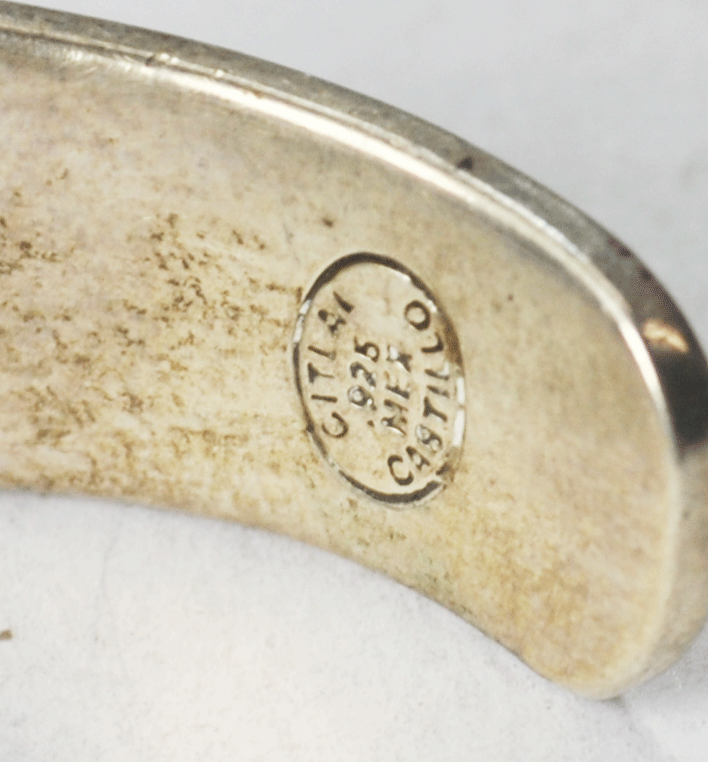 Sterling Silver Citlal Castillo Heavy Cut Out Cuff Bracelet 26mm 48.5g 6-3/8"